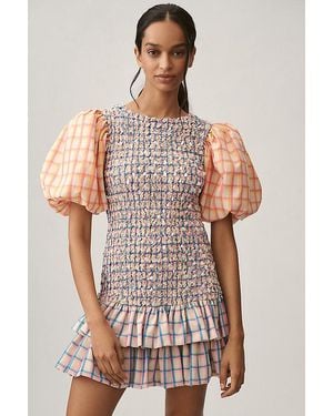 Celiab Roatán Puff-Sleeve Mini Dress - Multicolour