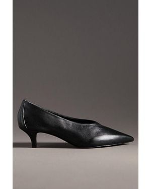 By Anthropologie Pointed-Toe Kitten-Heel Court Shoes - Grey