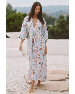 Celandine The Carolita Printed Tiered Shirt Dress: Jordan Nickson Edition - Blue