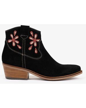 Penelope Chilvers Cassidy Cut-Out Floral Boots - Black