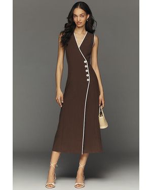 Mare Mare Sleeveless Wrap Midi Dress - Brown