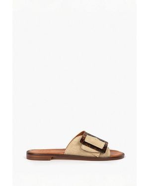Penelope Chilvers Biarritz Buckle Slide Sandals - Natural