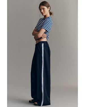Maeve The Avery Knit Track Trousers By - Blue