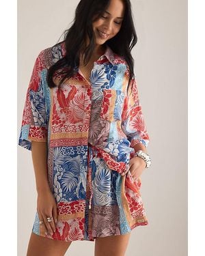 Sea Level Coco Island Aloha Shirt - Red