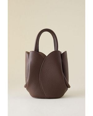Melie Bianco Tulip Top-Handle Crossbody Mini Tote Bag - Brown
