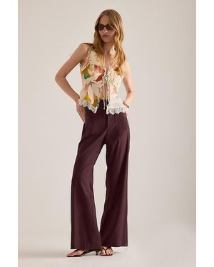 Maeve Jude Linen-Blend Stretch Trousers - Brown