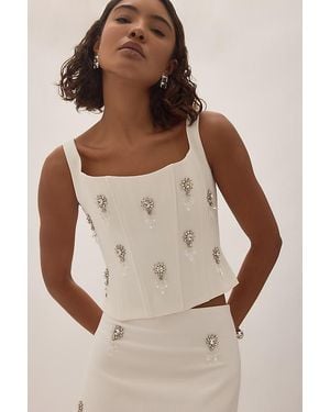 Odd Muse Crystal Corset Top - Natural