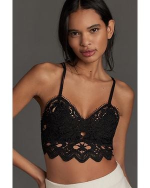 Anthropologie The Viviette Lace Bra Top - Black