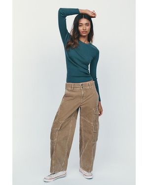 Pilcro Aero Corduroy Wide-Leg Cargo Trousers By - Multicolour