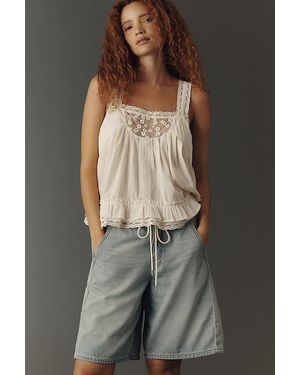 Pilcro The Adi Mid-Rise Relaxed Bermuda Shorts By Pull-On Edition - Grey