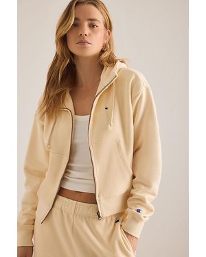 Champion Zip-Up Crop Hoodie - Natural