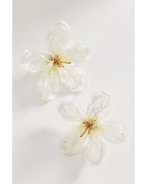 By Anthropologie In Bloom Beaded Stud Earrings - White
