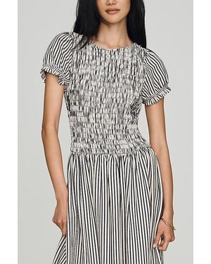 Maeve Smocked Short-Sleeve Maxi Dress - Multicolour