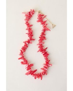 By Anthropologie Irregular Shell Necklace - Pink