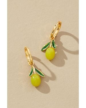 By Anthropologie Fruit Charm Huggie Earrings - Yellow