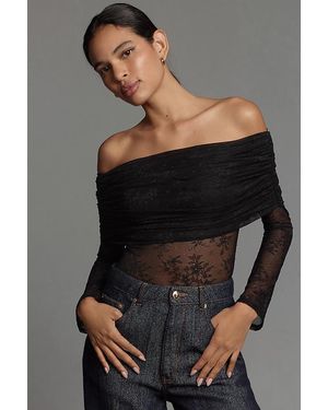 AFRM Lennox Stretch-Lace Bodysuit - Grey