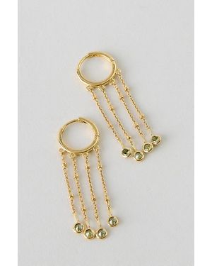 By Anthropologie Plated Multi Drop Huggie Hoop Earrings - White