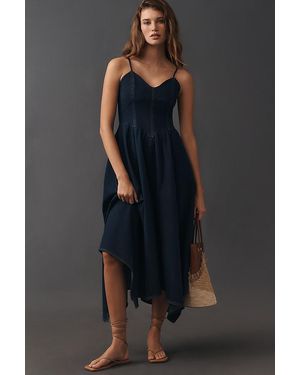 Moon River Sweetheart Midi Dress - Black