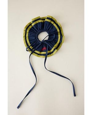 Damson Madder Piping Tie Scrunchie - Black