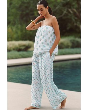 Celandine Printed Wide-Leg Trousers - Green
