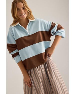 By Anthropologie Striped Rugby Top - Blue