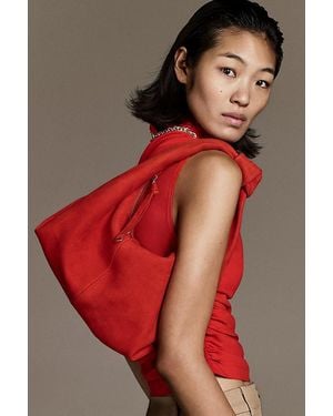 Anthropologie Knotted Slouchy Bag - Red