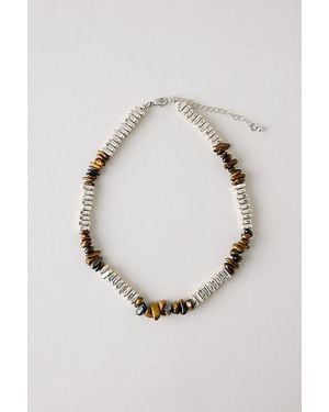 By Anthropologie Mixed Tiger's Eye Beaded Necklace - Brown