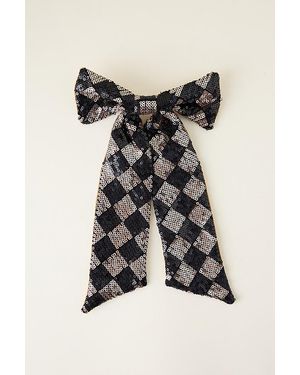 Anthropologie Sequin Bow Barrette Hair Clip - Black