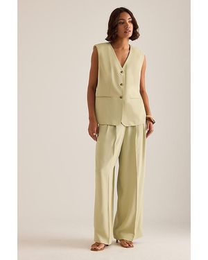 SELECTED Ellie Wide-Leg Trousers - Natural