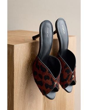 Maeve Peep Toe Kitten Heels - Black