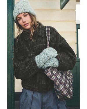 By Anthropologie Chunky Knitted Mittens - Grey