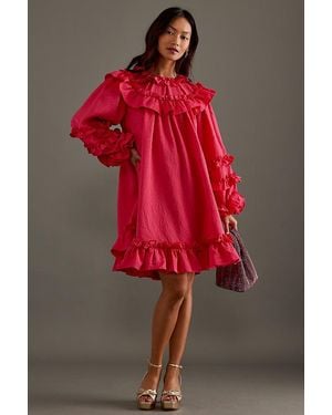 Stella Nova Frill Mini Dress - Red