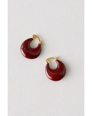 By Anthropologie Resin Hoop Earrings - Red