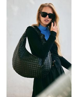 Melie Bianco The Brigitte Woven Faux-Leather Satchel Bag By Oversized Edition - Green