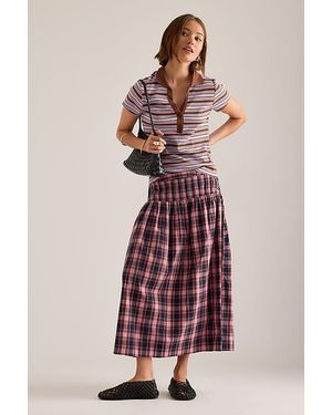 Damson Madder Josie Pleated Midi Skirt - Purple
