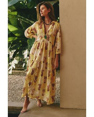 Celandine The Carolita Printed Tiered Shirt Dress By - Brown