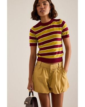 By Anthropologie Georgie Stripe Knit Top - Yellow