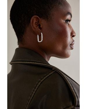 Anthropologie Rectangle Hoop Earrings - Black