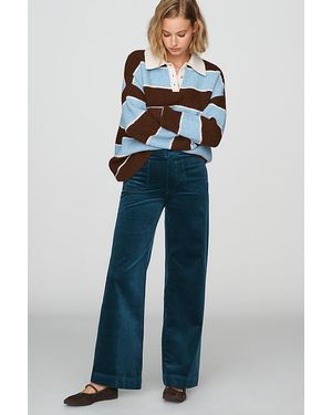 Maeve The Colette Full-Length Wide-Leg Trousers By Corduroy Edition - Blue