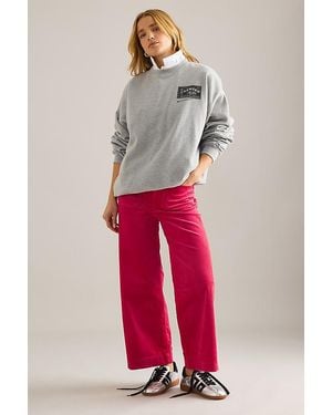 Maeve The Colette Cropped Wide-Leg Trousers By Corduroy Edition - Red