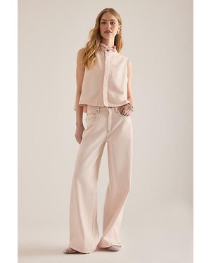 seventy + mochi Bay Blush High-Rise Wide-Leg Jeans - Natural
