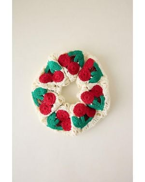 By Anthropologie Crochet Hair Scrunchie - Red