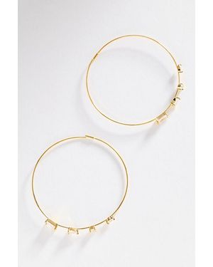 By Anthropologie Crystal Hoop Earrings - White