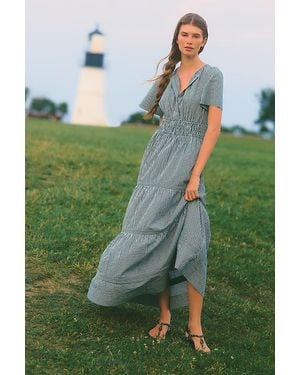 By Anthropologie The Somerset Gingham Maxi Dress - Green
