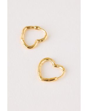Enamel Copenhagen Small Heart Hoop Earrings - Metallic