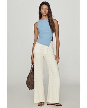 Maeve The Colette Linen-Blend Stretch Wide-Leg Trousers By - Blue