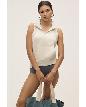 Daily Practice Sleeveless Half-Zip Sweatshirt - Natural