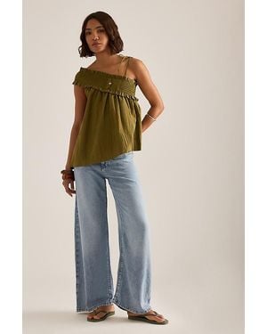 Pilcro Mid-Rise Wide-Leg Jeans - Blue