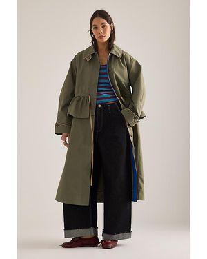 Damson Madder Myrtle Multi-Way Trench Coat - Green