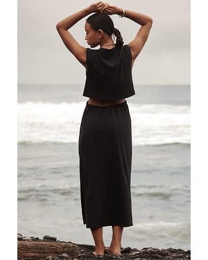 By Anthropologie Cotton Crew-Neck T-Shirt Dress - Black